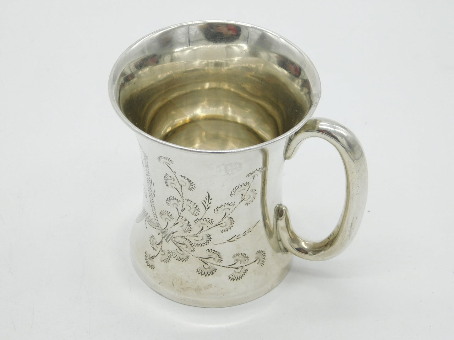 Sterling SIlver Floral Pattern Christening Cup Antique 1922 Birmingham Art Deco