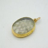 Victorian 15ct Yellow Gold Blond Hair Set Mourning Locket Antique c1860