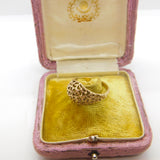 9ct Yellow Gold Textured Pattern Honeycomb Band Ring 1982 Birmingham Vintage