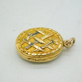 Victorian 15ct Yellow Gold Blond Hair Set Mourning Locket Antique c1860