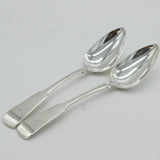 Scottish Provincial Greenock Sterling Silver Tablespoons Pair Antique c1800