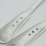 Scottish Provincial Greenock Sterling Silver Tablespoons Pair Antique c1800
