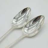 Irish George III Sterling Silver Crested Tablespoons Pair Antique 1789 Dublin