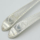 Irish George III Sterling Silver Crested Tablespoons Pair Antique 1789 Dublin