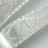 Irish George III Sterling Silver Crested Tablespoons Pair Antique 1789 Dublin