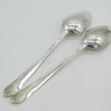 Irish George III Sterling Silver Crested Tablespoons Pair Antique 1789 Dublin