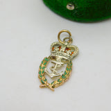 WWII 9ct Bi-Colour Gold & Enamel Royal Navy Sweetheart Pendant Antique c1940
