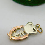 WWII 9ct Bi-Colour Gold & Enamel Royal Navy Sweetheart Pendant Antique c1940