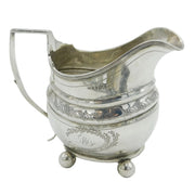 Newcastle George III Sterling Silver Bright Cut Cream Jug Antique c1780 Watson