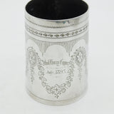 Victorian Sterling Silver Floral Pattern Christening Mug Antique 1889 London