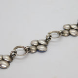 Bernard Instone Sterling Silver Blue Enamel Floral Bracelet Antique c1930 Deco