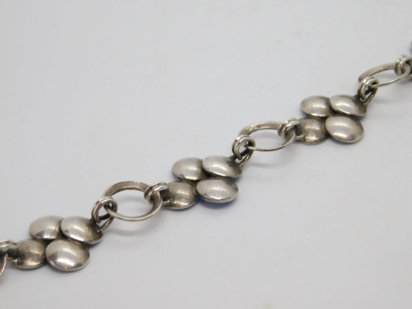 Bernard Instone Sterling Silver Blue Enamel Floral Bracelet Antique c1930 Deco