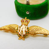 9ct Yellow Gold & Enamel RAF Wings Sweetheart Brooch Vintage 2002 Birmingham