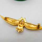 9ct Yellow Gold & Enamel RAF Wings Sweetheart Brooch Vintage 2002 Birmingham