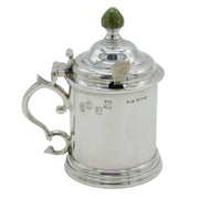 Irish Sterling Silver & Connemara Marble Mustard Pot Vintage 1967 Dublin