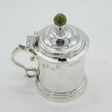 Irish Sterling Silver & Connemara Marble Mustard Pot Vintage 1967 Dublin