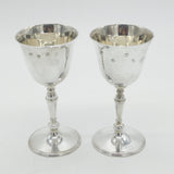 Elizabeth II Sterling Silver Wine Goblet or Chalice Pair Vintage 1975 Sheffield