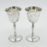 Elizabeth II Sterling Silver Wine Goblet or Chalice Pair Vintage 1975 Sheffield