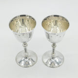 Elizabeth II Sterling Silver Wine Goblet or Chalice Pair Vintage 1975 Sheffield