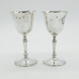 Elizabeth II Sterling Silver Wine Goblet or Chalice Pair Vintage 1975 Sheffield