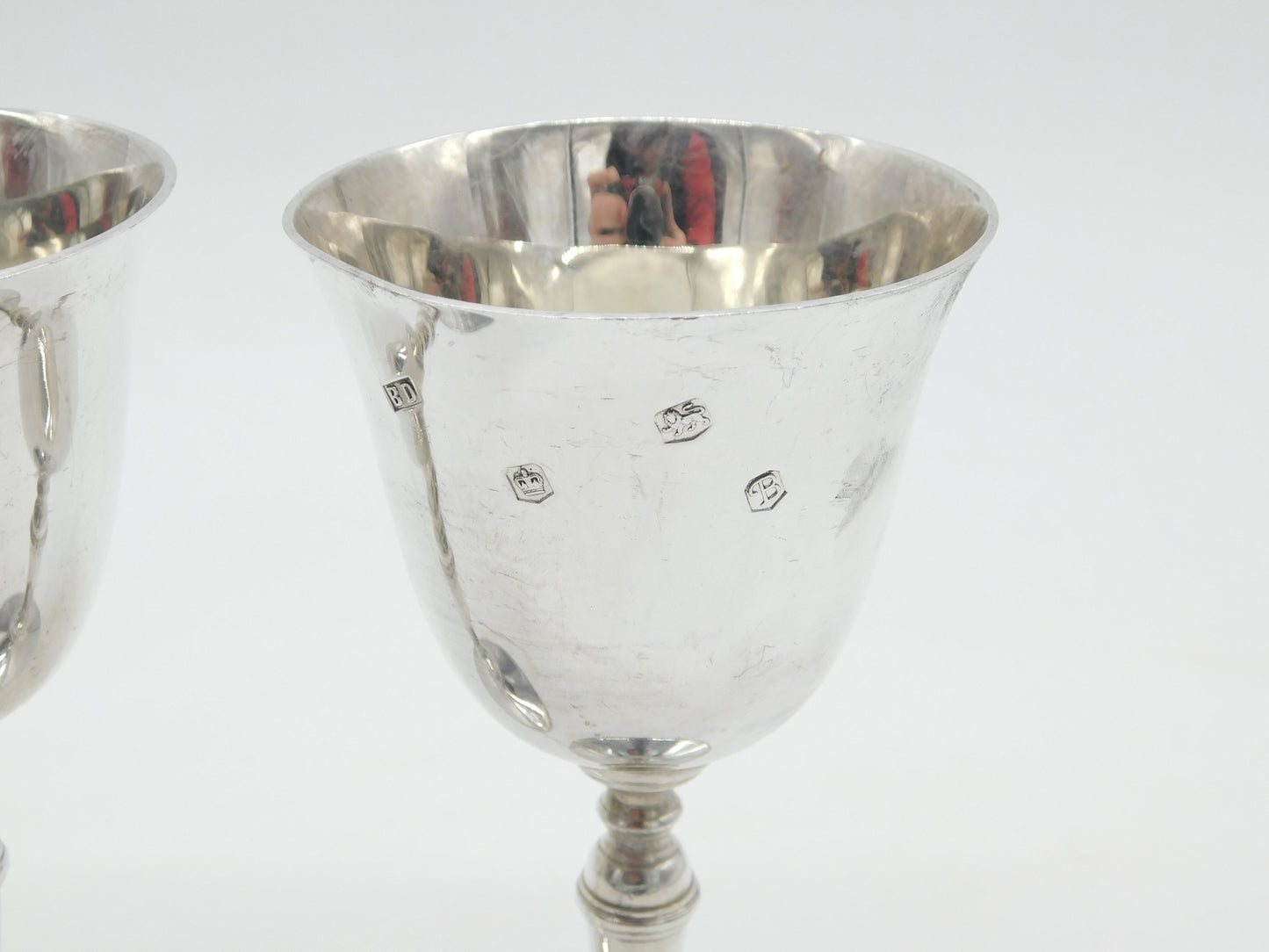 Elizabeth II Sterling Silver Wine Goblet or Chalice Pair Vintage 1975 Sheffield