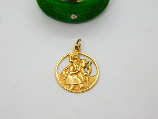 Charles Horner Ltd. 9ct Yellow Gold St Christopher Pendant Vintage 1968