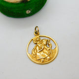 Charles Horner Ltd. 9ct Yellow Gold St Christopher Pendant Vintage 1968