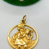 Charles Horner Ltd. 9ct Yellow Gold St Christopher Pendant Vintage 1968