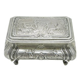 Victorian Sterling Silver Mythical Pattern Jewellery Box Antique 1890 London