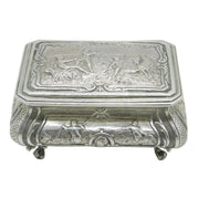 Victorian Sterling Silver Mythical Pattern Jewellery Box Antique 1890 London