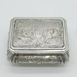 Victorian Sterling Silver Mythical Pattern Jewellery Box Antique 1890 London