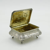 Victorian Sterling Silver Mythical Pattern Jewellery Box Antique 1890 London