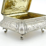 Victorian Sterling Silver Mythical Pattern Jewellery Box Antique 1890 London