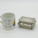 Victorian Sterling Silver Mythical Pattern Jewellery Box Antique 1890 London