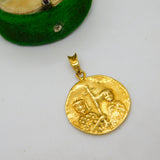 14ct Yellow Gold Ancient Byzantine Constantine Style Coin Pendant Vintage c1970