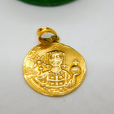 14ct Yellow Gold Ancient Byzantine Constantine Style Coin Pendant Vintage c1970