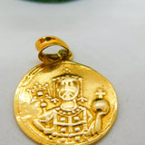 14ct Yellow Gold Ancient Byzantine Constantine Style Coin Pendant Vintage c1970