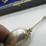 19th Century German .800 Silver Cherub Pattern Teaspoon Set Boxed Antique c1890