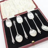 Edwardian Boxed Sterling Silver Apostle Teaspoon Set Antique 1906 Sheffield