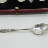 Edwardian Boxed Sterling Silver Apostle Teaspoon Set Antique 1906 Sheffield