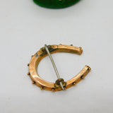 Victorian 9ct -Bi-Colour Gold Good Luck Horseshoe Brooch Antique 1890 Birmingham