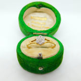 Victorian 18ct Yellow Gold Old Cut Diamond Daisy Floral Ring Antique c1890