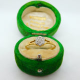 Victorian 18ct Yellow Gold Old Cut Diamond Daisy Floral Ring Antique c1890