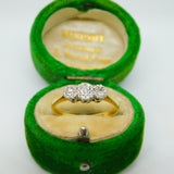 Victorian 18ct Yellow Gold & 0.2ct Diamond Three Stone Dress Ring Antique c1890