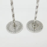 Pair of Victorian Sterling Silver Ice Crushers Antique 1846 Sheffield Floral Motif