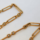 Victorian 9ct Rose Gold Trombone Link Albert Watch Chain or Necklace Antique c1890