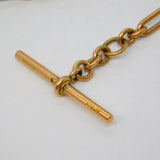 Victorian 9ct Rose Gold Trombone Link Albert Watch Chain or Necklace Antique c1890