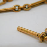 Victorian 9ct Rose Gold Trombone Link Albert Watch Chain or Necklace Antique c1890