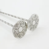 Pair of Victorian Sterling Silver Ice Crushers Antique 1846 Sheffield Floral Motif