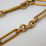 Victorian 9ct Rose Gold Trombone Link Albert Watch Chain or Necklace Antique c1890